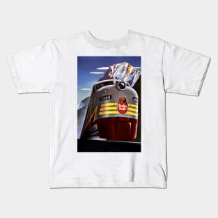 Vintage Travel Poster Canada Canadian Pacific Train Kids T-Shirt